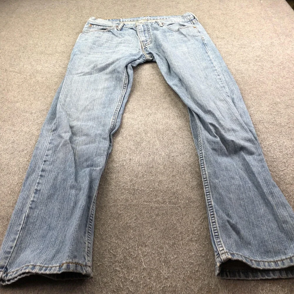 Levis 527 Jeans Mens 32x30 Blue Light Wash Slim Bootcut Denim Pants Casual